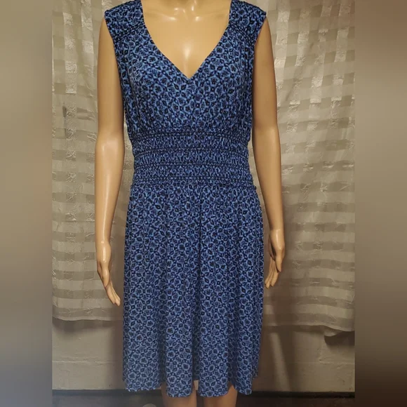 adrienne vittadini blue dress Adrienne Vittadini Navy and Gold 
